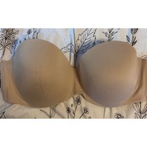 Maidenform‎ Full Figure Beige Strapless Lift Underwire Bra, 40D
